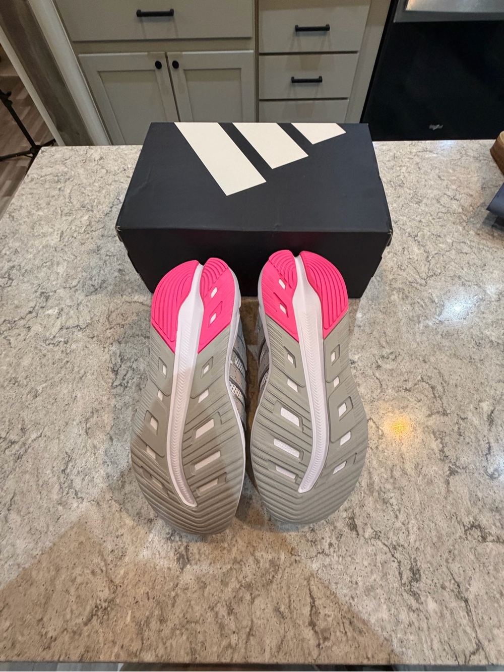 Women's White Adidas Astrastar Sneakers with Pink Accents - Picture 6 of 6